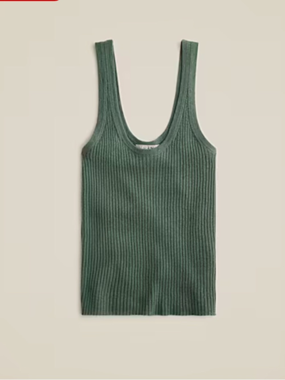 JCrew Ribbed Cashmere Scoop Neck Tank Top - topiary green